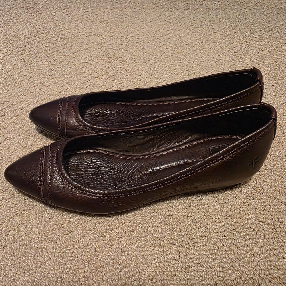 Frye Alicia Ballet Flats - Rich Brown